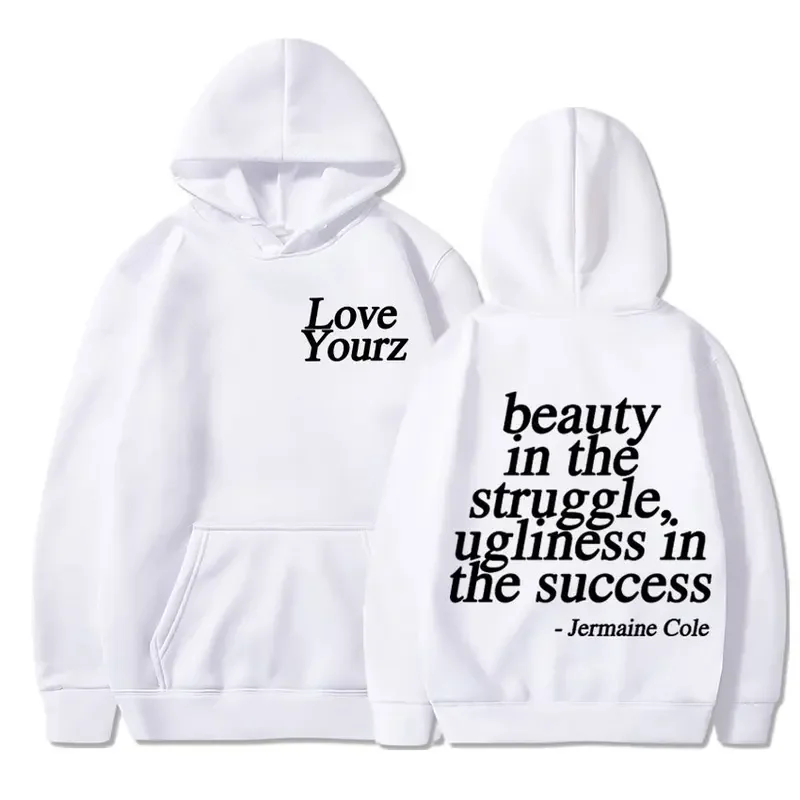 J Cole Dreamville Love Yourz Lyrics Print Hooded Vintage Fashion Sweatshirt Men Women Oversized Loose Hoodie Harajuku Streetwear