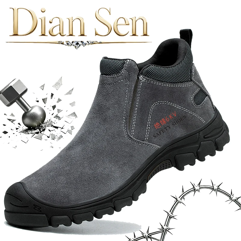 Men Steel Toe Welders Protective Boots Indestructible Work Shoes Anti‑smash Insulation Anti‑hot Non‑slip For Working Scenarios