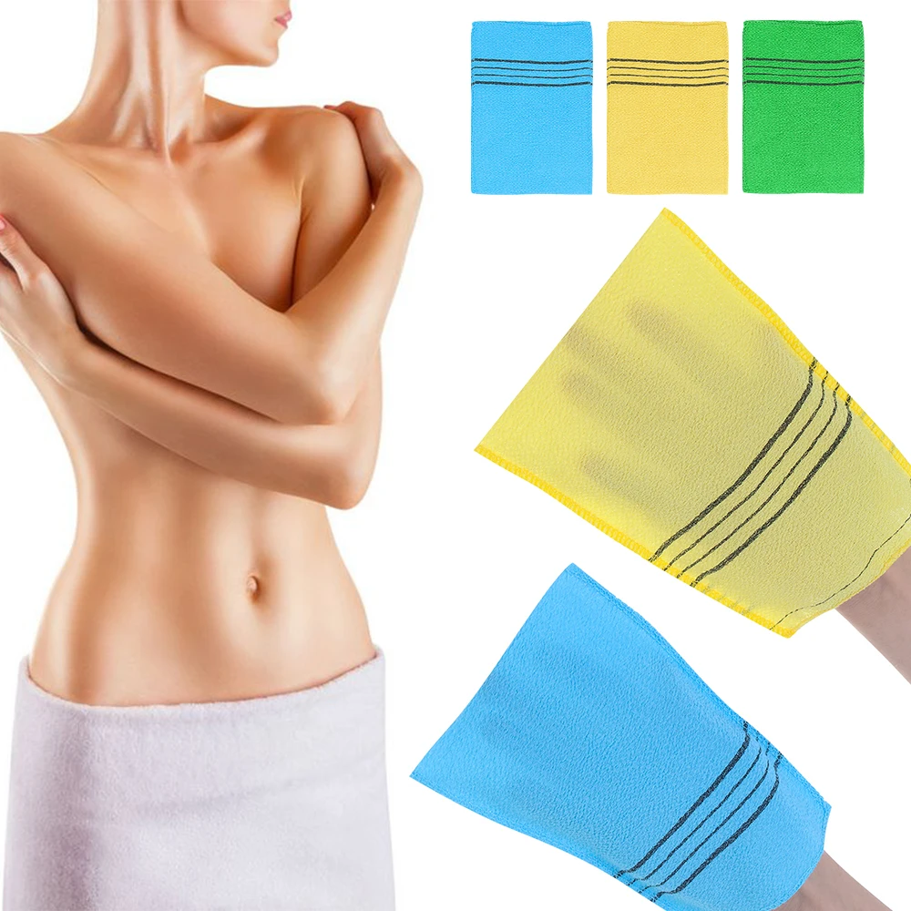 1/3/5/10 pcs Extreme Comfort Smooth Skin Body Rub Cleaner Portable Exfoliating Bath Towel Washcloth Shower Scrubber Bath Glove