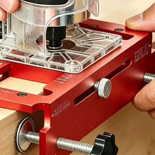 /Aluminum /Alloy /Hinge Mortising Jig Drilling Locator Fixture For 1/4 5/8 Radius Door Woodworking Template Tool Kit