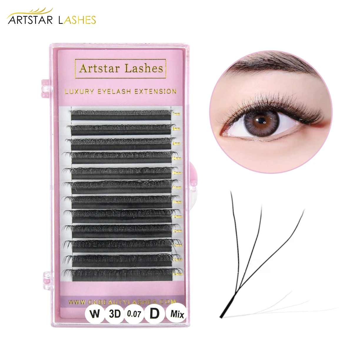 ARTSTAR Automatic Flowering W Shape Bloom 3D W Eyelash Extensions   Easy Fan Volume Lashes Y Makeup Private Label Wholesale