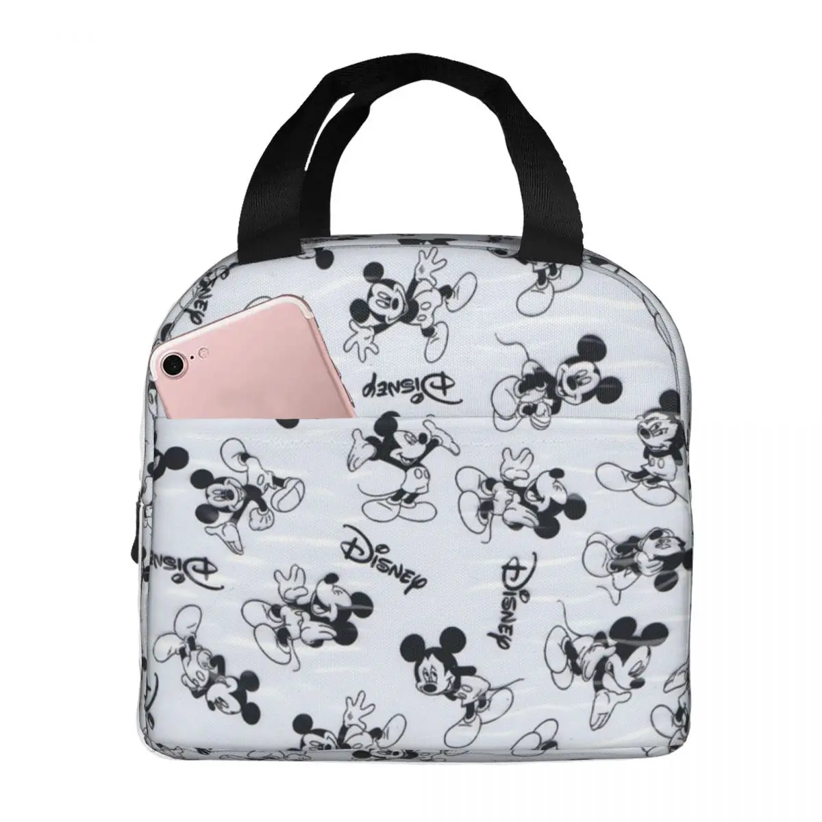 Mickey Cartoon Pattern Insulated Lunch Bags Cooler Bag Meal Container Portable Tote Lunch Box Men Women School Picnic