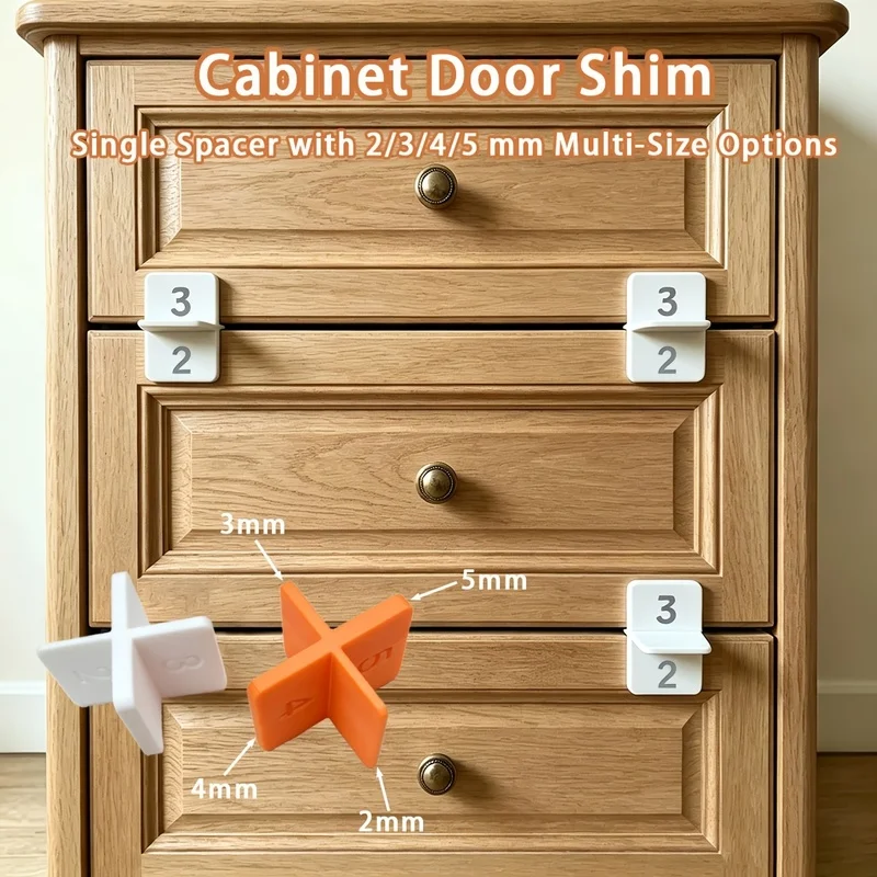 2Pcs/4Pcs 4‑in‑1 Drawer Gasket, 2‑5mm Gap Woodworking Shims, Cabinet Door & Drawer Sealing Strip for Panel Joint, Drawer Repair