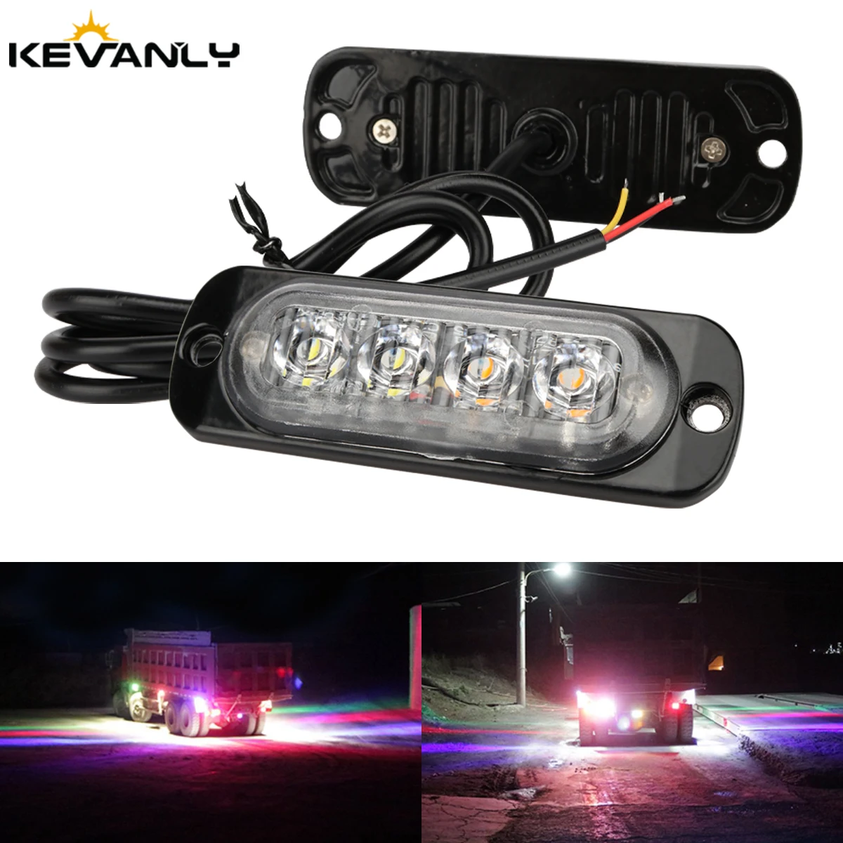 

4pcs Flashing Truck Light Side edge Strobe Warning lights Emergency signal light running light Motorcycle taillight brake lamp