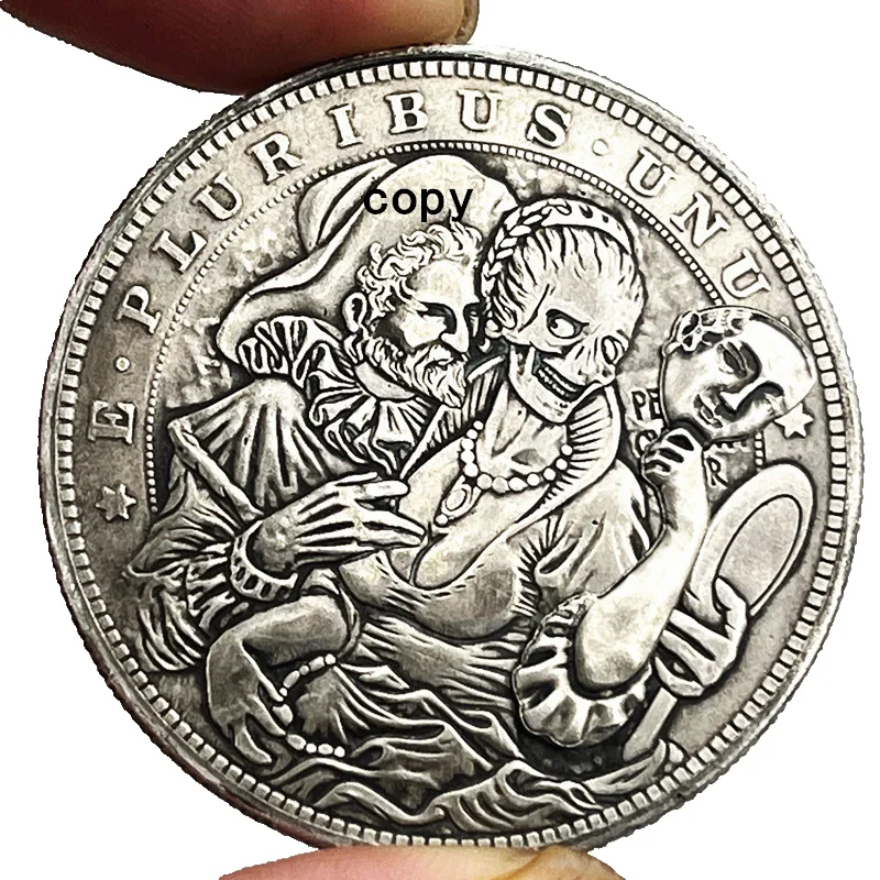 Rare Mechanical Coin Roman Booteen Hobo Nickel Morgan Dollar Amazing Art Mask Girl Collector`s Treasure Creative Gift