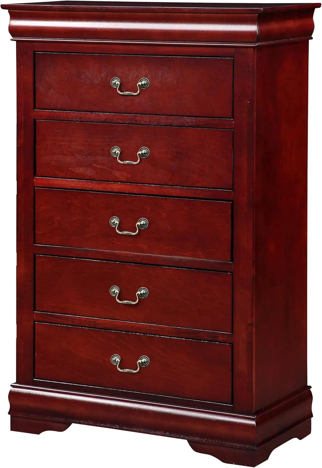 

Louis Philippe 5-Drawer Wooden Chest in Cherry