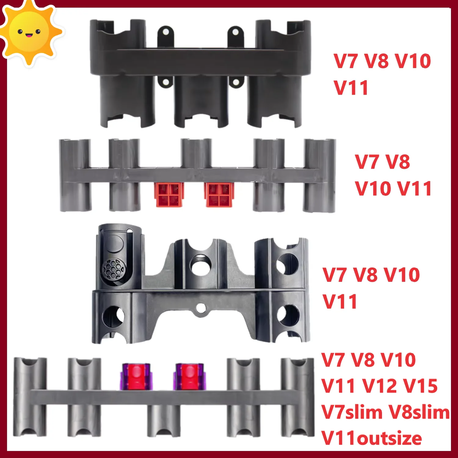 Wall Mounted Storage Bracket Replacement Accessories For Dyson V7 V8 V10 V11 V12 V15 Cordless Vacuum Cleaner, Punch-free Hanging