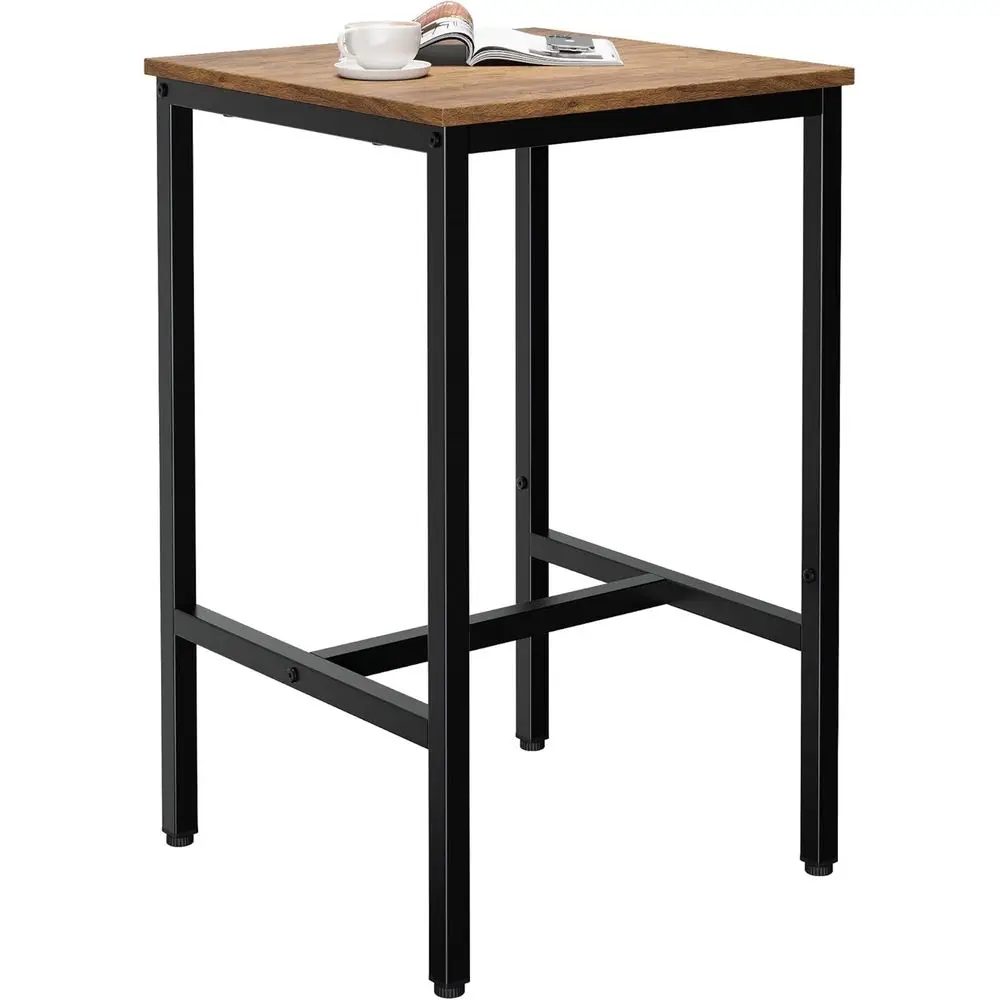 

Квадратный барный стол, высокий стол - металлический, в индустриальном стиле, для небольших помещений и узких кухонь, 23.6x23.6x36.9 дюймов (ДxШxВ), простая сборка.