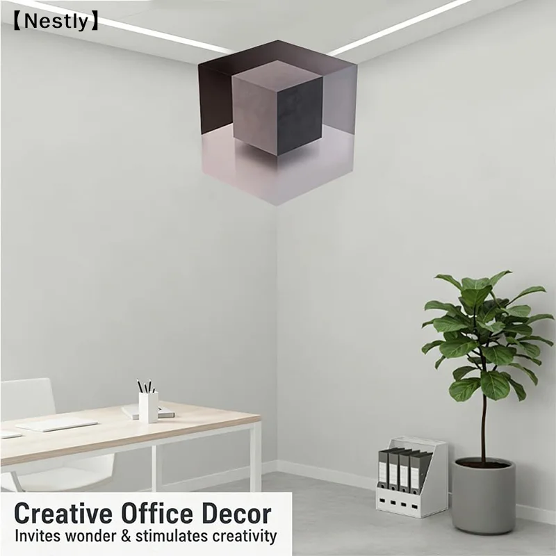 Wall Art Optical Illusion Corner Wall Decal Impossible Corners Wall Art That Reshapes Reality Wall Art Sticker Abstract 〔Nest〕