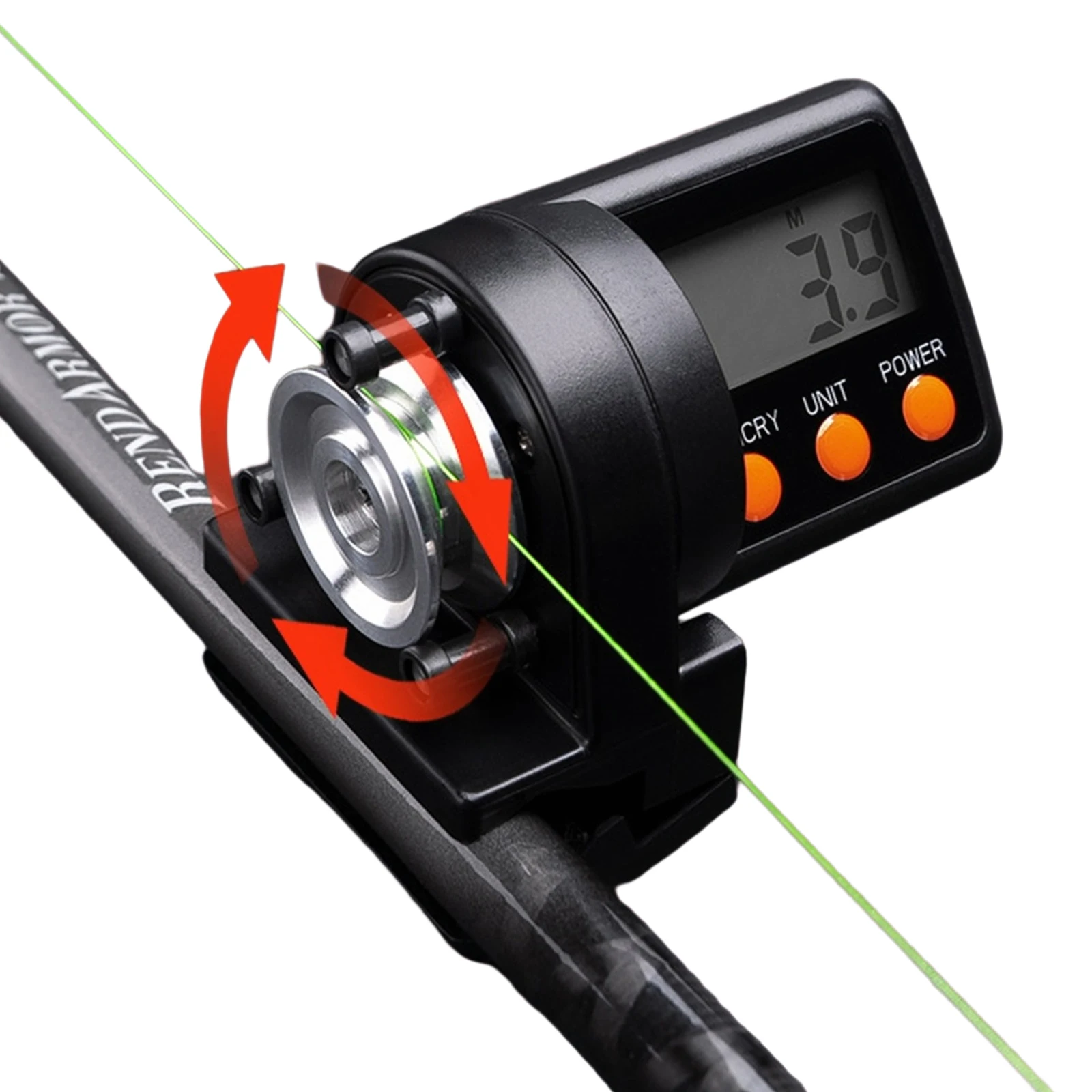 Electronic Roller Type Line Counter Dual Direction Spinning Reel 0.1m Precision 5-17mm Clamp Backlight
