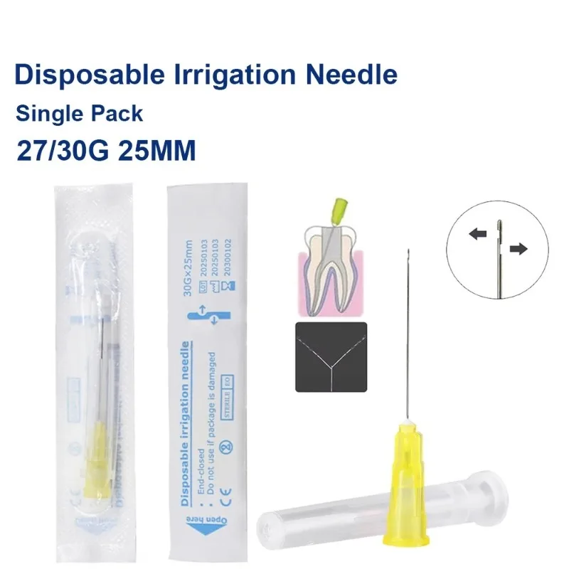 5BOX 27G/30G Endodontics Irrigator Tips 100pcs Single Pack Irrigation Needles 25MM Disposable Root Canal Cleaning Dentistry