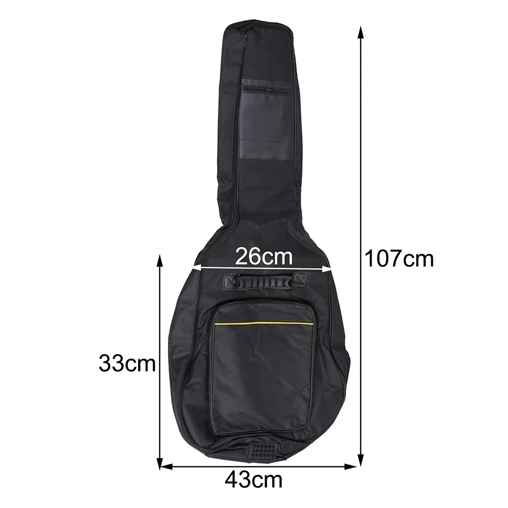 41''// Waterproof Guitar Case Double Strap Padded Black Guitar Case Backpack Shoulder Strap Instruments Classical Guitar Bag image 4