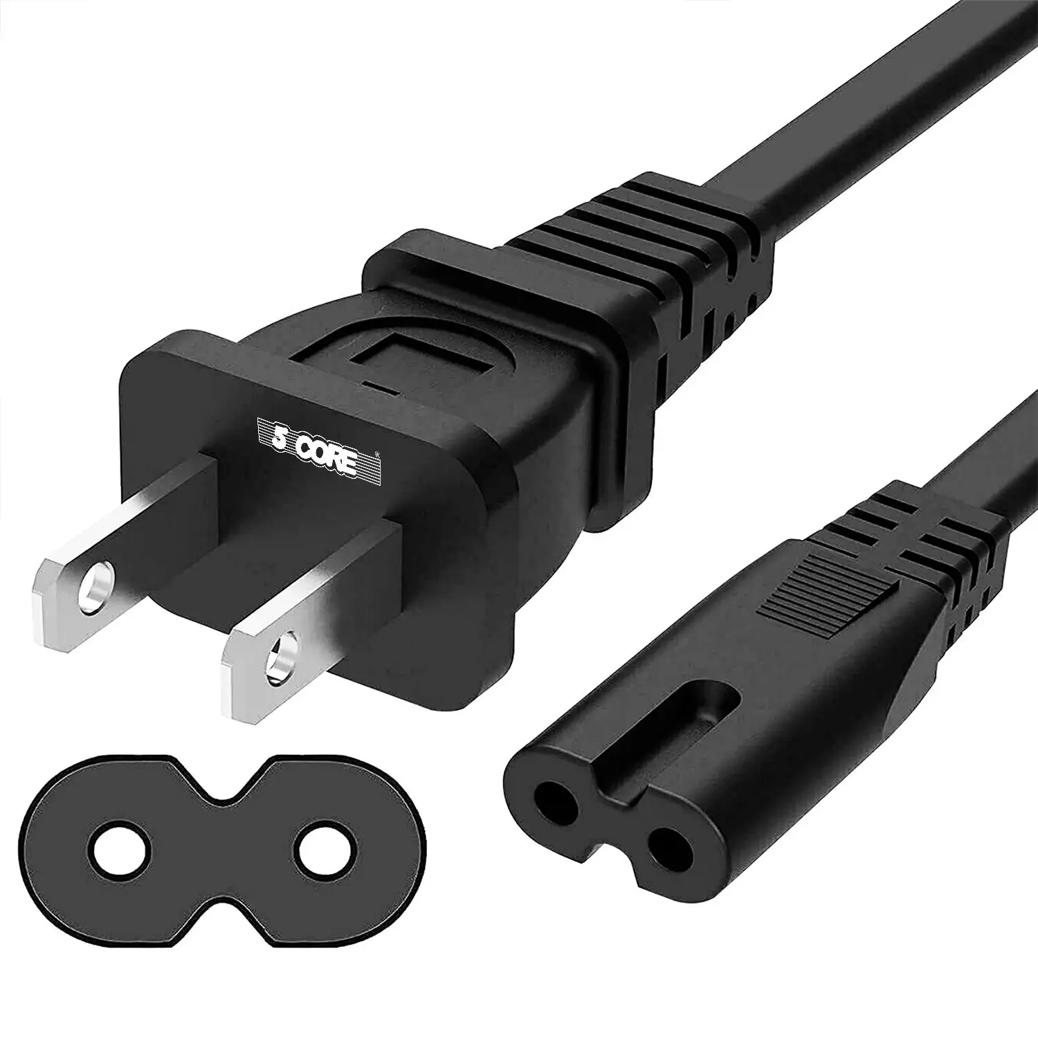 AC Power Cord 12 Ft ? 2 Prong US Male to Female Extension Adapter ? 16AWG/2C 125V 13A 1/2/5 Pc - PP 1002