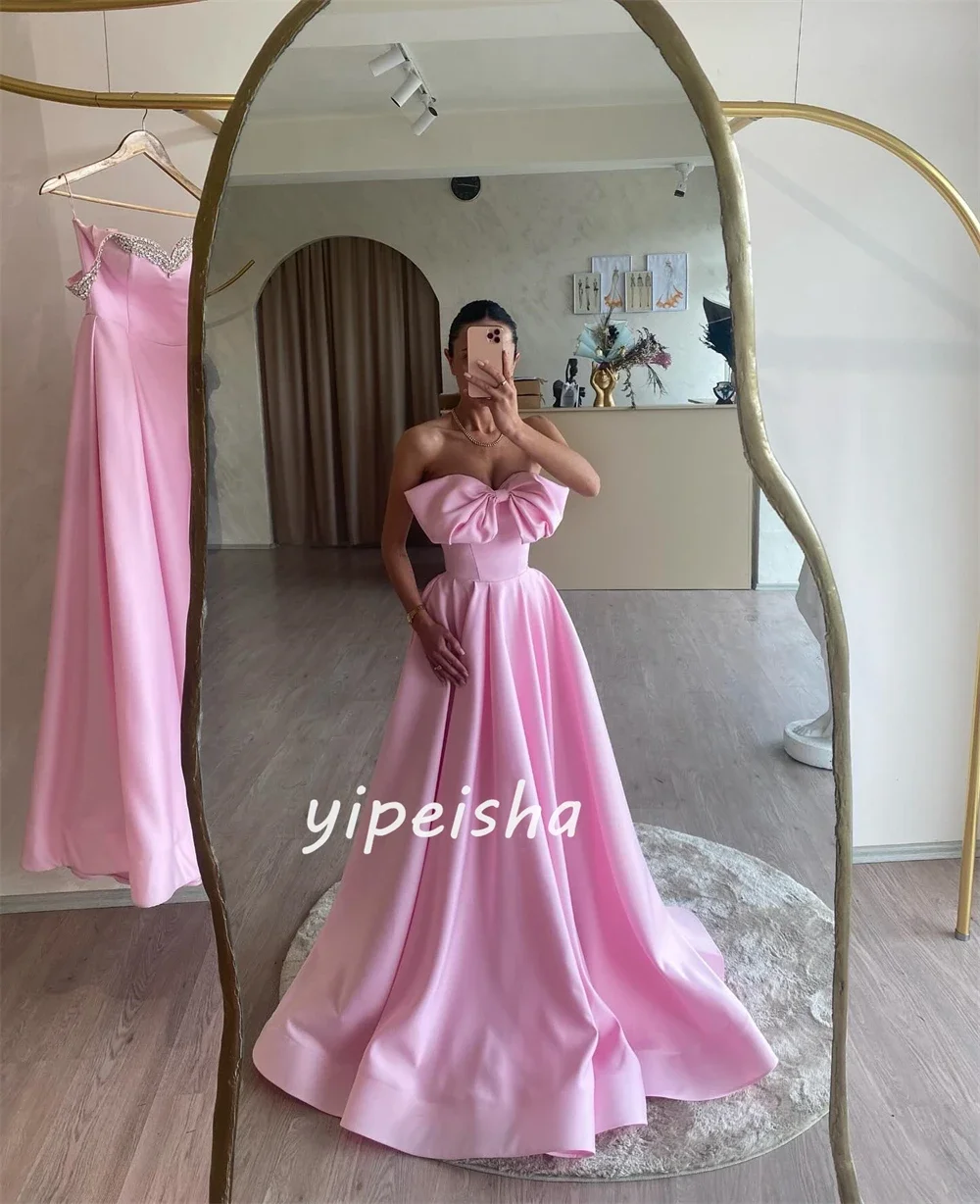 تعديل السعر المخصص جيرسي القوس Ruched Quinceanera ألف خط حمالة مخصص مناسبة ثوب فساتين طويلة