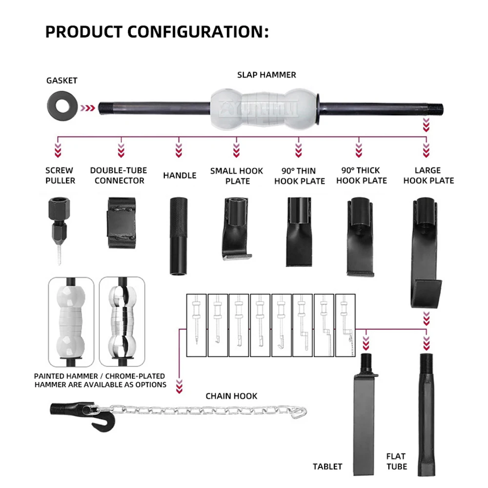 

2026 Набор инструментов для формирования кузова, скользящий молоток, скользящий молоток, ремонтный комплект для панели кузова, молоток для формования панели, скользящий молоток