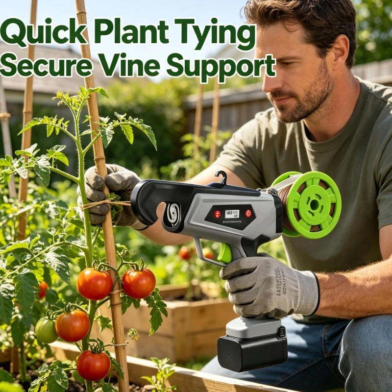 Automatic Vine Tying Machine With Digital Display And Reel For Grapevine And Tomato Stem Binding In Vineyard