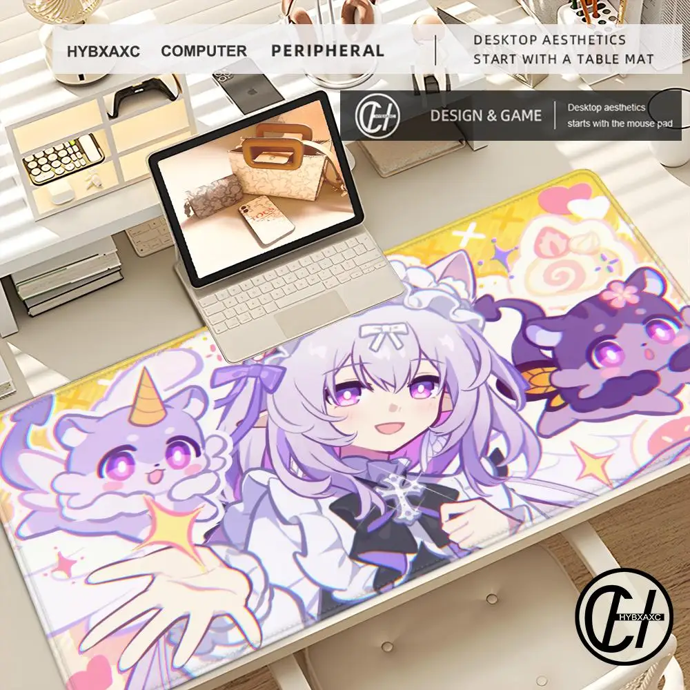 Kawaii Anime 2026 New HD Print Honkai Star Rail Firefly Mouse Pad Game Girl Mat Pc Cabinet Keyboard Mats Cute Xxl Large Mousepad