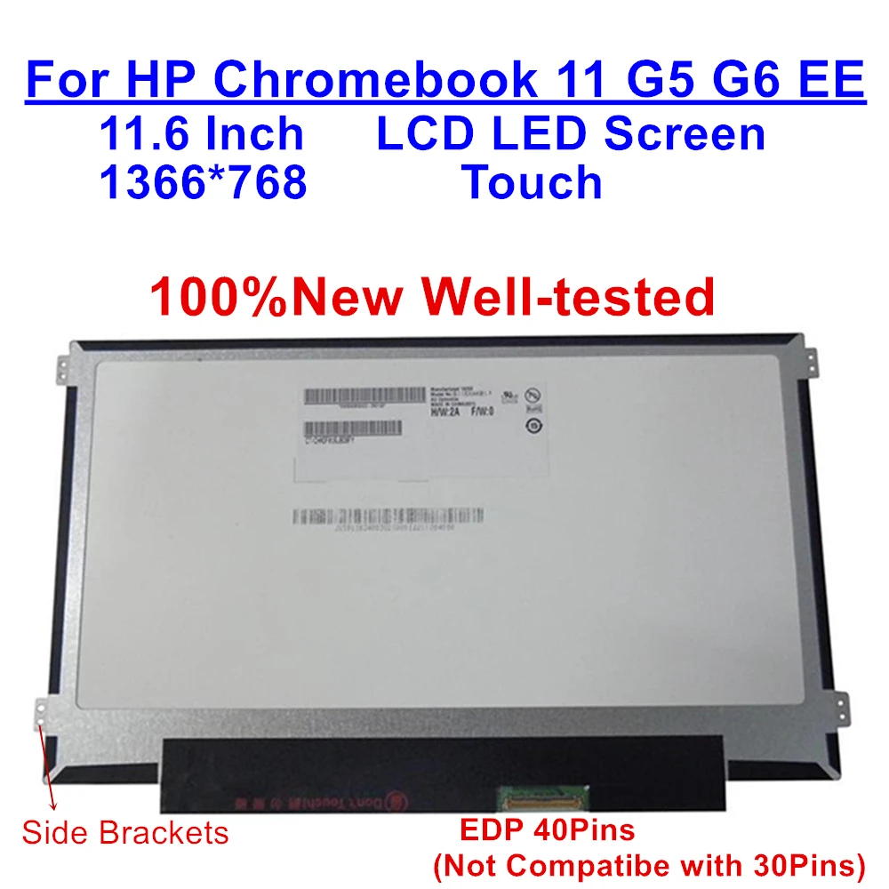 

Original B116XAK01.1 New Screen for HP Chromebook 11 G5 G6 EE 11.6“ 1366*768 HD LCD Panel Touch 40Pins