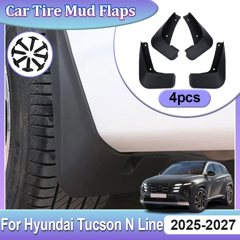 For Hyundai Tucson N Line Accessories Europe SWB 2025 2026 2027 Car Mudguards Mudflaps Fender Flares Mud Flap Splash Mud Guards