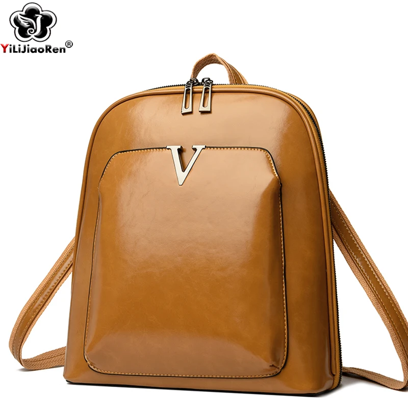 

Vintage Backpacks Female High Quality Leather Rucksack Women Knapsack Travel Bagpack Ladies Daypack Large Capacity School Bags