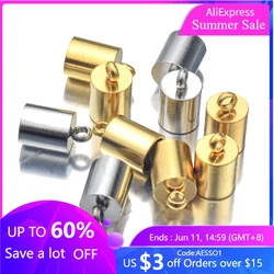 10pcs Lot Stainless Steel Silver Gold Clasps Cords End Caps Cord for Diy Jewelry Making Bracelet Necklace DIY Jewelry Findings