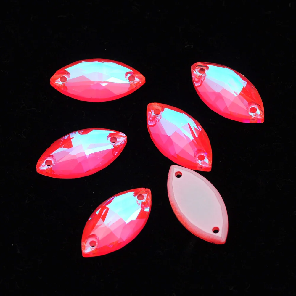 Pubrilex Elektrisch orangefarbener, abgeschrägter Kristall-Strass zum Aufnähen für Kleidungsstücke, fluoreszierend – Detail 6