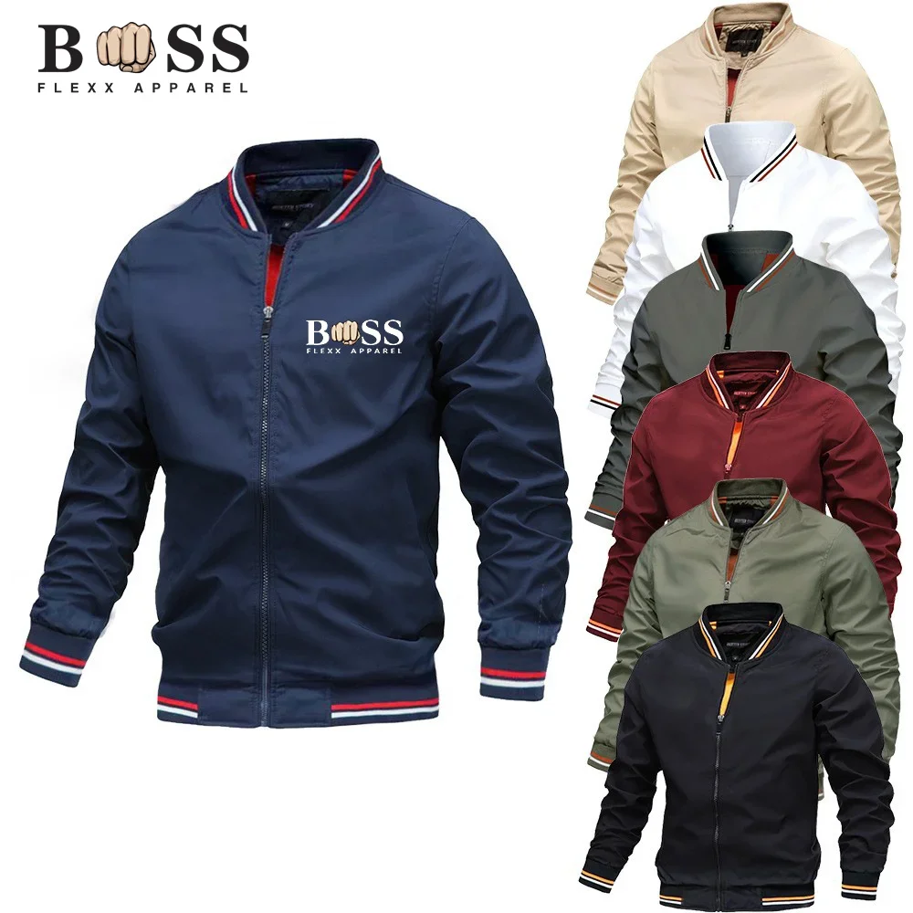 Solid Zipper Sports Windproof Jacket For Men Casual Hight Quality Straight Hat Men\'s Clothing Autumn Hooded Outdoor Tops Man