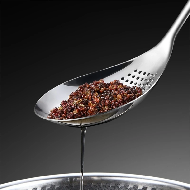 Skimmers Slotted Spoon Stainsless Steels Pasta Strainers Skimmers Ladles Spoon Kitchen Colander Spoon for Fryings and Cooking