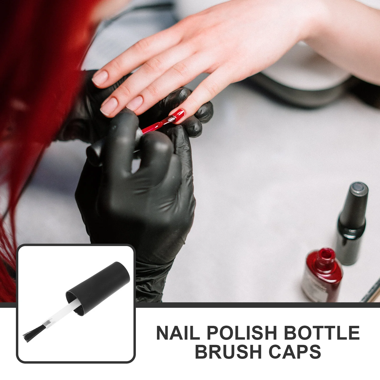 20 قطعة من أغطية فرشاة زجاجات طلاء الأظافر بديلة لزجاجات طلاء الأظافر السائلة الفارغة، فرشاة قبضة مريحة #2