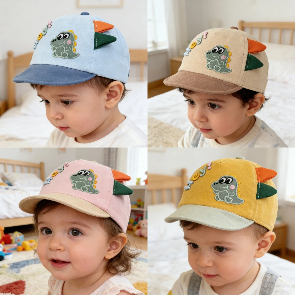 Kids Boys Girls Sun Hat Cartoon Dinosaur Baby Baseball Cap Outdoor Toddlder Children Adjustable Cap Gift