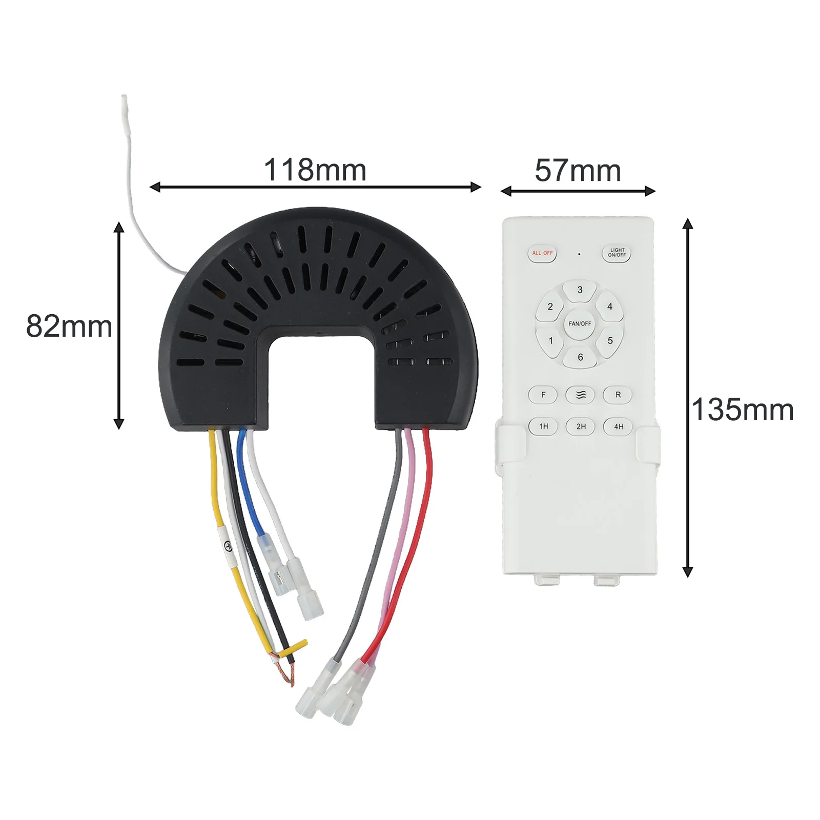 

90-265V DC Inverter Ceiling Fan Light Controller Frequency Conversion 24V 6-Speed Ceiling Fan Light Remote Control Kit