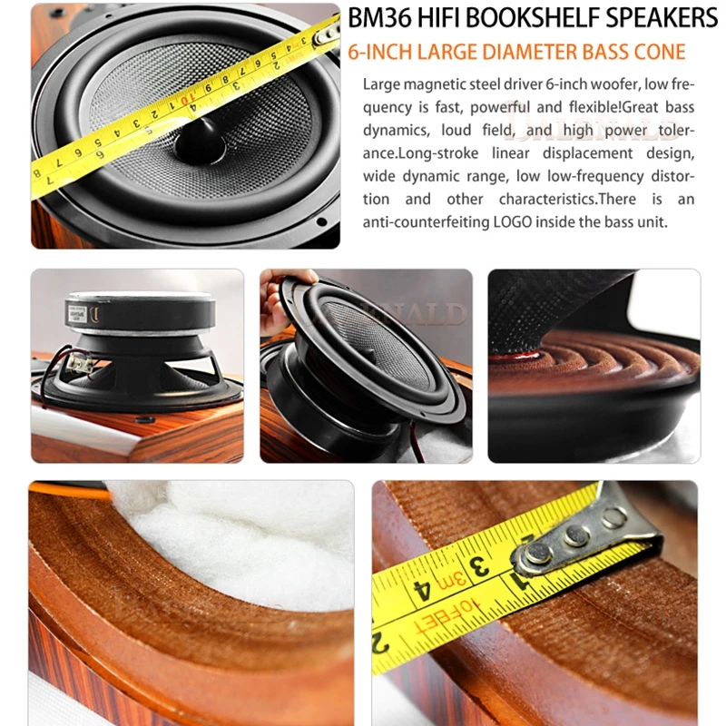 BM36luidspreker High Fidelity Hifi-luidspreker Audiofiele passieve boekenplankluidspreker