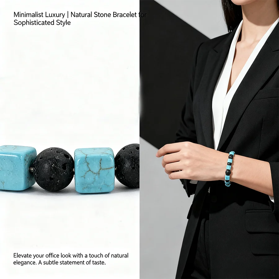 

Unique Healing Bracelet Women Apparel Accessories Square Howlite Grade A Beads Strand Braslet Yoga Meditation Female Wristband