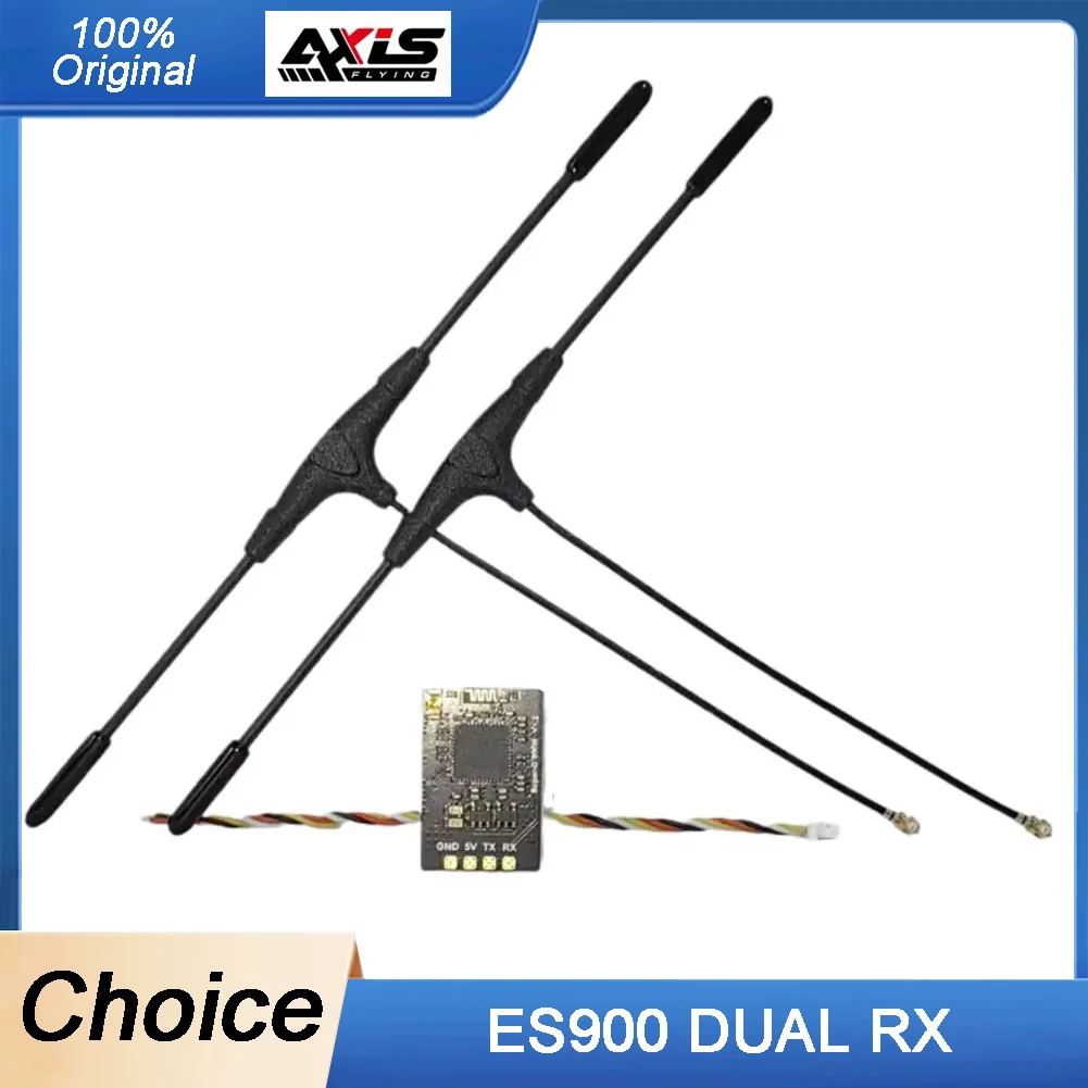 

Axisflying ES900 DUAL RX ELRS Diversity Receiver 915MHz / 868MHz Built-in TCXO for RC Airplane FPV Long Range Drone