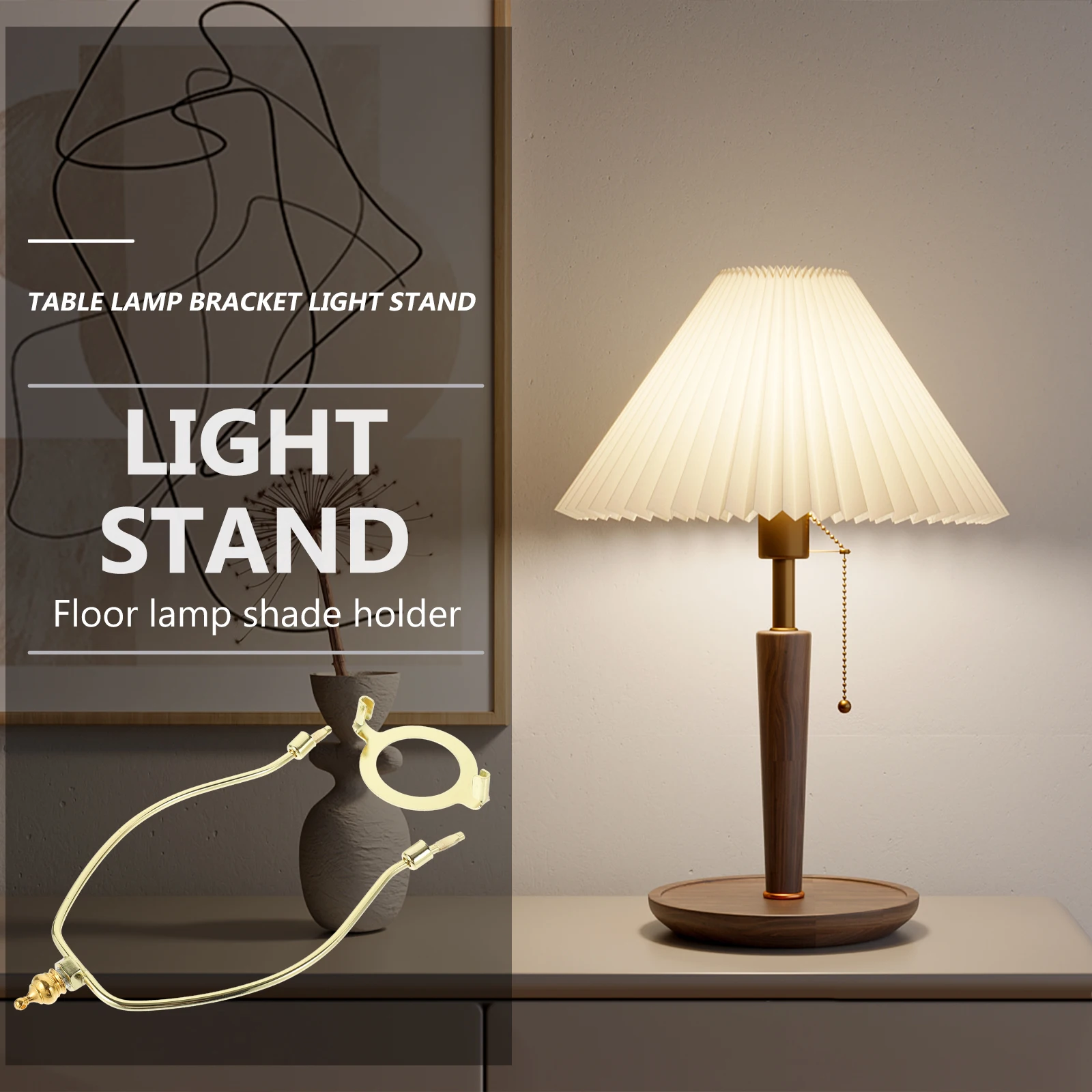 

2 Pcs Lampshade Mounting Bracket Floor Holder Horn Frame Adjustable Decor Alloy for