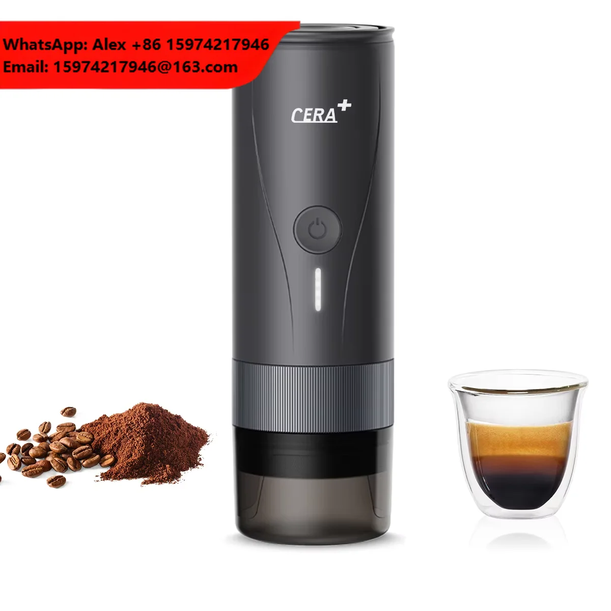 New Design PCM04A Portable Espresso Machine Pro Self Heating Extraction Concentrate Coffee Maker Custom Logo Outside