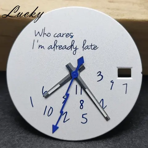 Watch Dial Set 28.5mm Fit NH34 NH35 NH36 Hands DIY Watch Faces Fit NH35 Movement Who Cares Lt's Already Late Accessories