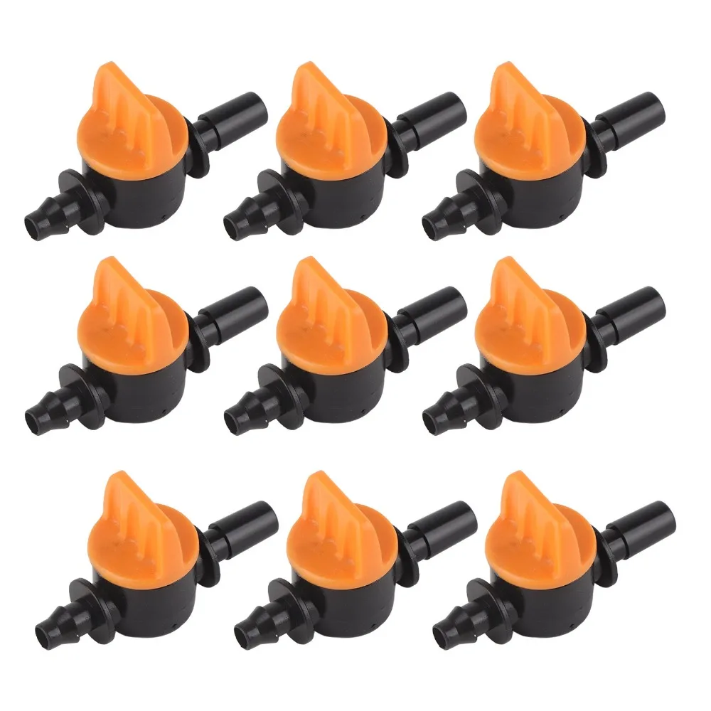 

50pcs PP Drip Irrigation Valve Compact 4/7mm Micro Tubing Drip Irrigation Switching Valve Mini 6mm Outer Diameter