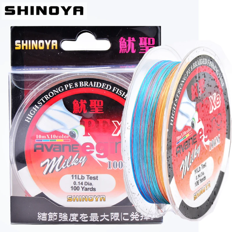 

SHINOY Sea Fishing Long Casting PE Line 100M 8 Braid Colorful Fishing Line With High Power Squid Sheng Fishing Tackle Equipment