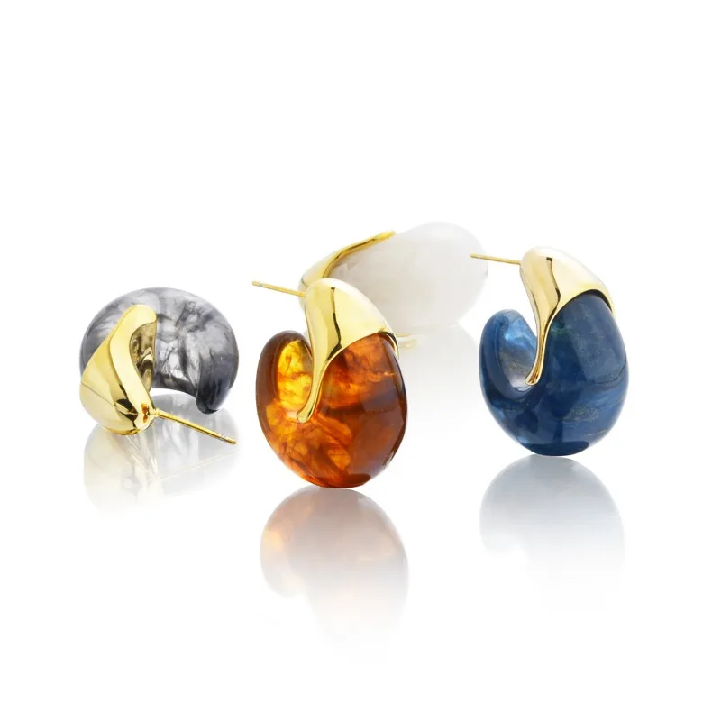 Fashion Jewelry Vintage Temperament Geometric Resin Earrings For Women Female Gifts Simply Design Ear Accessories Hot Selling