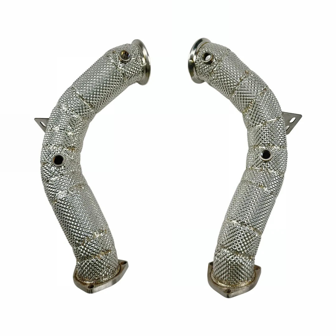 DEX High Flow 304 Stainless Steel Exhaust Down Pipe With Heat Shield for 2020-2025 Aston Martin DBX 4.0T V8
