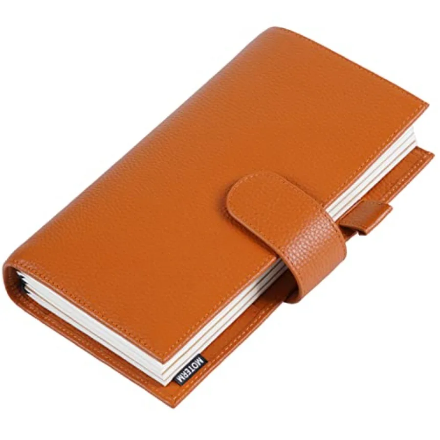 

Companion Traveler's Notebook Cover - Upgraded Design with Back Pocket Size, Pebble-Burnt Orange