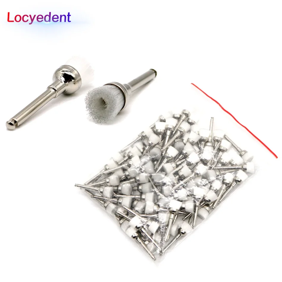 Escova de nylon, Escovas de polimento, Descartável, Oral Care, Cabeça para Clareamento dos Dentes, Limpeza, Tipo Plano, 100Pcs por pacote