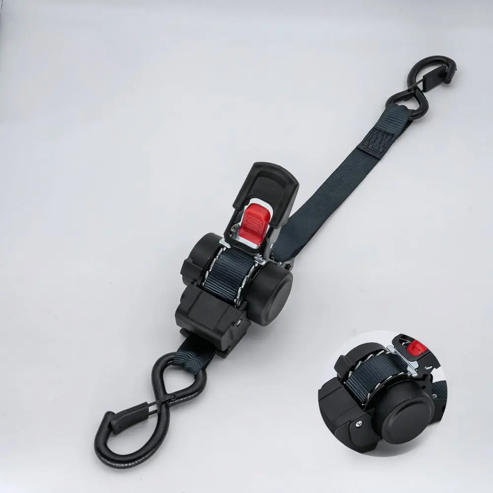 Retractable Ratchet Tie Down Belt For Truck Trailer Boat Cargo Secure Polyester Webbing Binding Tool Heavy Duty Fix