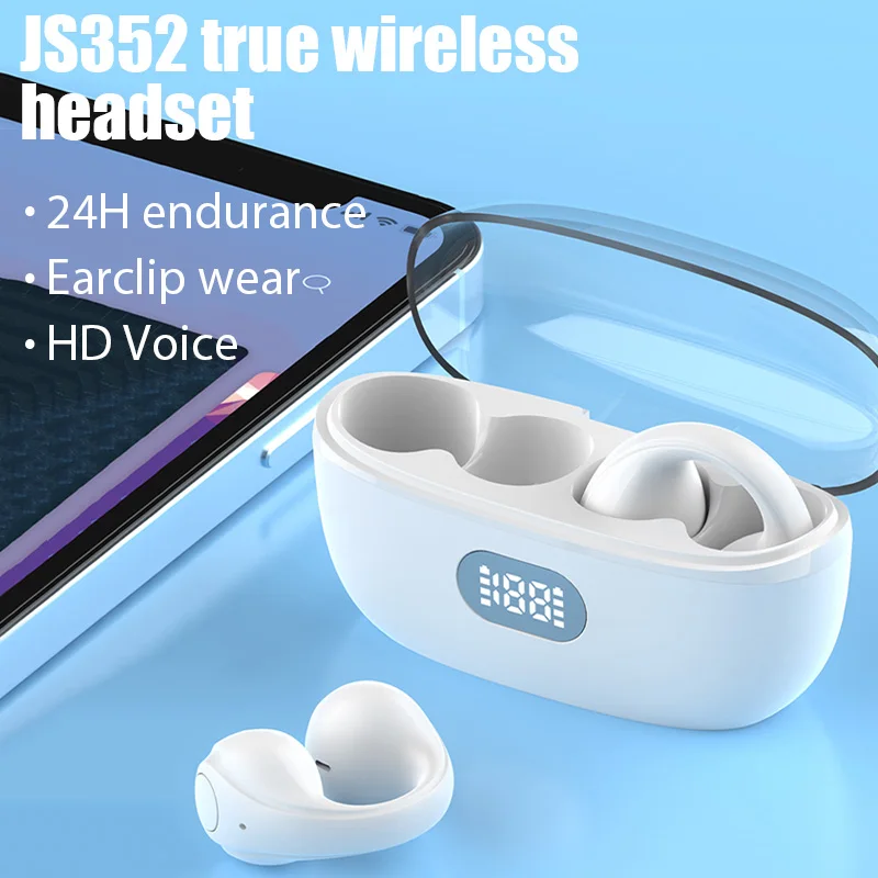 JS352 TWS Bluetooth 5.3 Headset Wireless Earphone With Mic Touch Control True Bone Conduction Bluetooth Headphone Earbuds