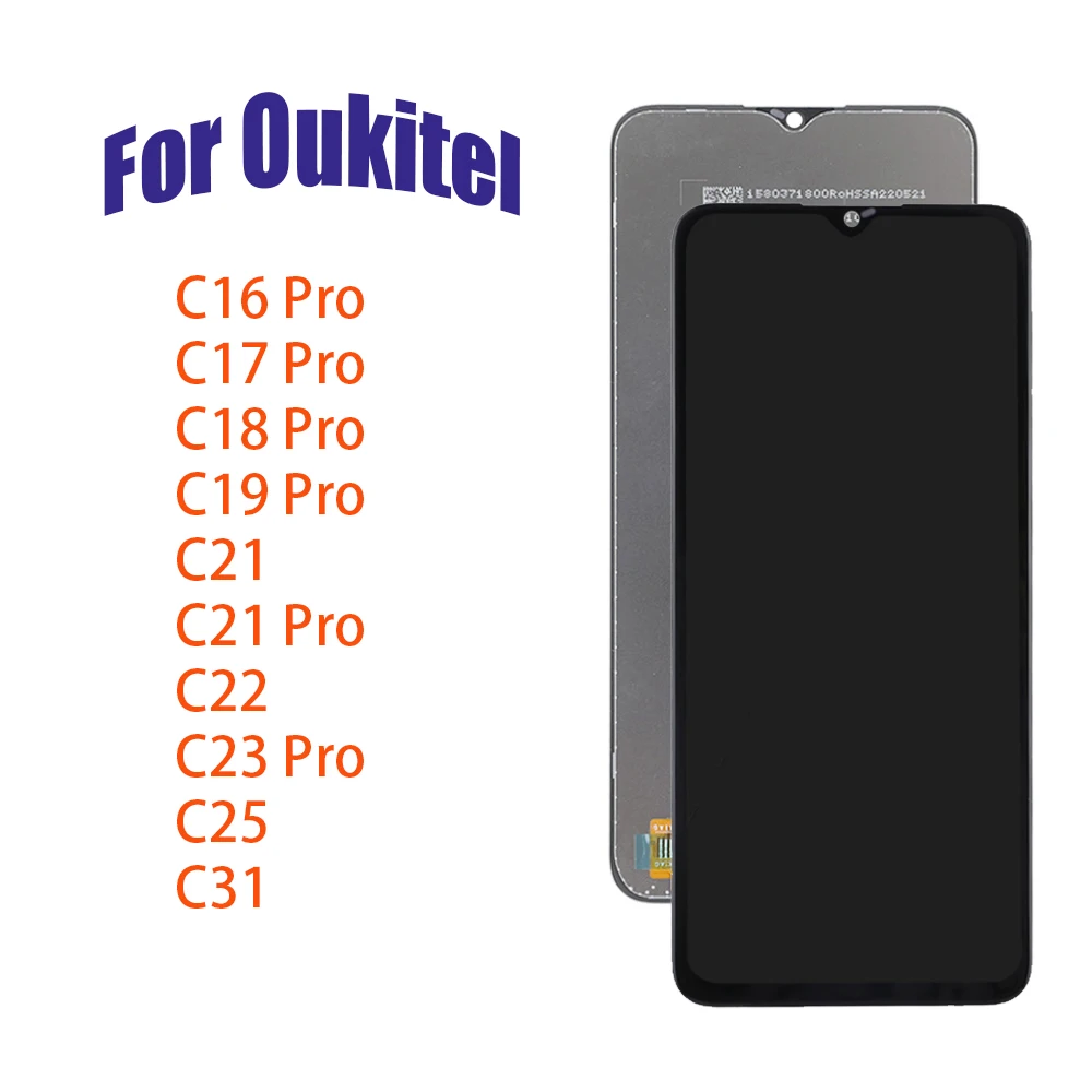 New Tested Full Screen For Oukitel C16 C17 C18 C19 C21 C22 C25 C31 C23 Pro LCD Display Touch Screen Digitizer Assembly