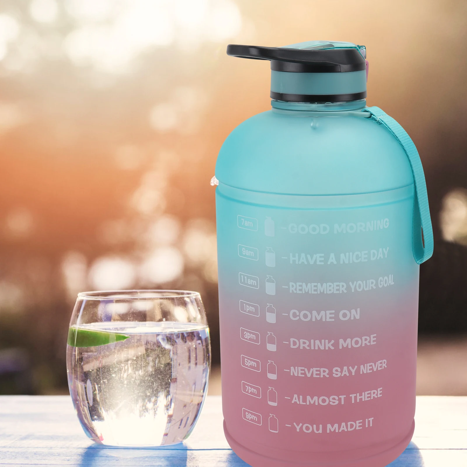 

Gradient PETG Bottle Durable Portable Outdoor Sports Creative Jug Picnic Camping Hiking Creative Water Jug Container