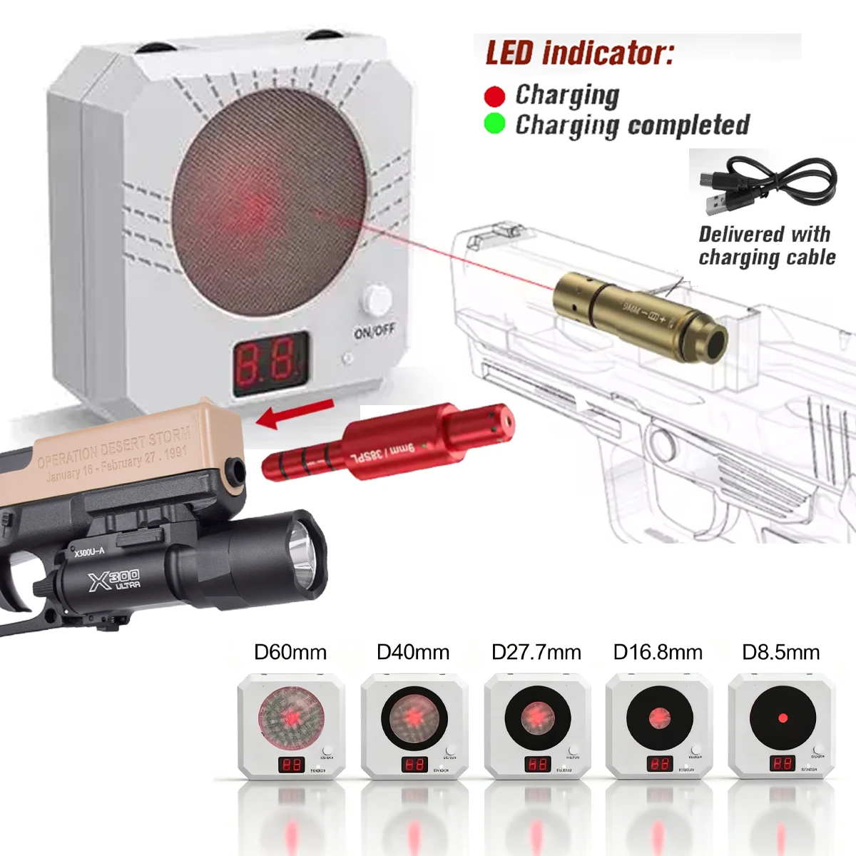 

Sensitive Infrared Induction Electronic Laser Color Target Shooting Practice with Sound Effects Toy Equipment for Training