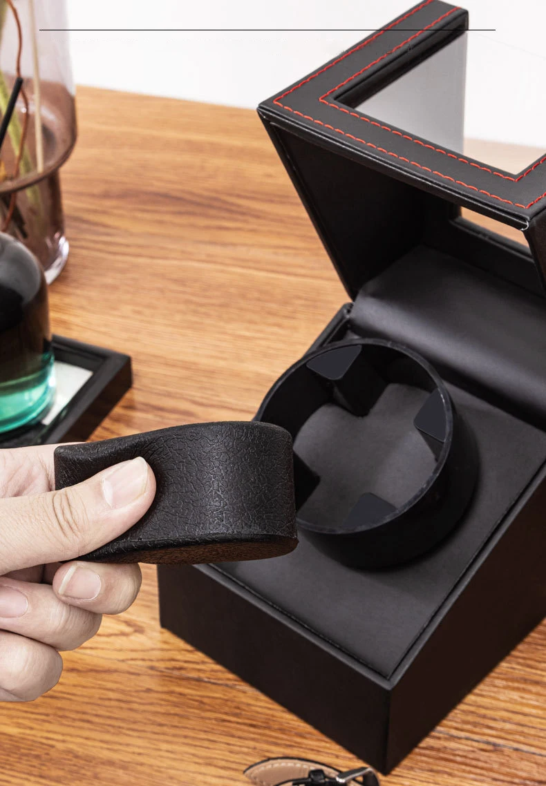 CCZIDONGH Automatic Watch Winder With Quiet Japanese Motor USB Cable Powered,Leather Exterior And Soft Flexible Pillow