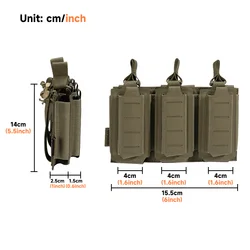 Porta cartuchos MOLLE táctica para rifle y pistola